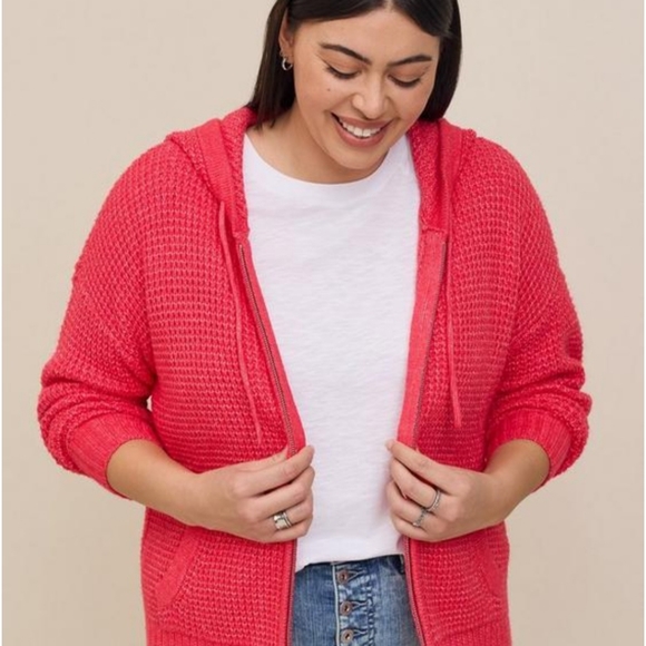 Torrid Waffle Cardidan Hooded sweater size large - Picture 2 of 9